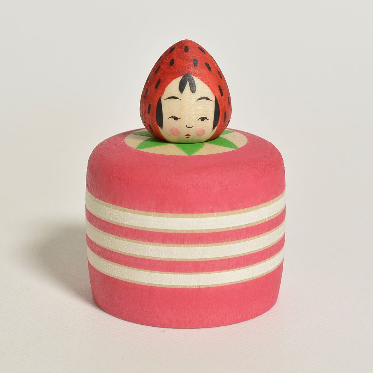 いちごケーキちゃんえじここけし 約1.5寸 約4.5cm 鈴木明 工人（作並系