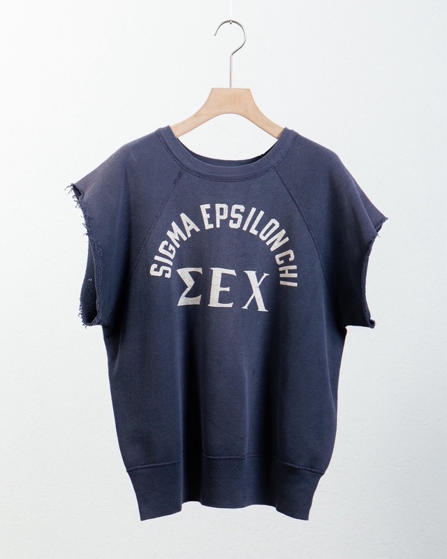 vintage cut off design printed sweat