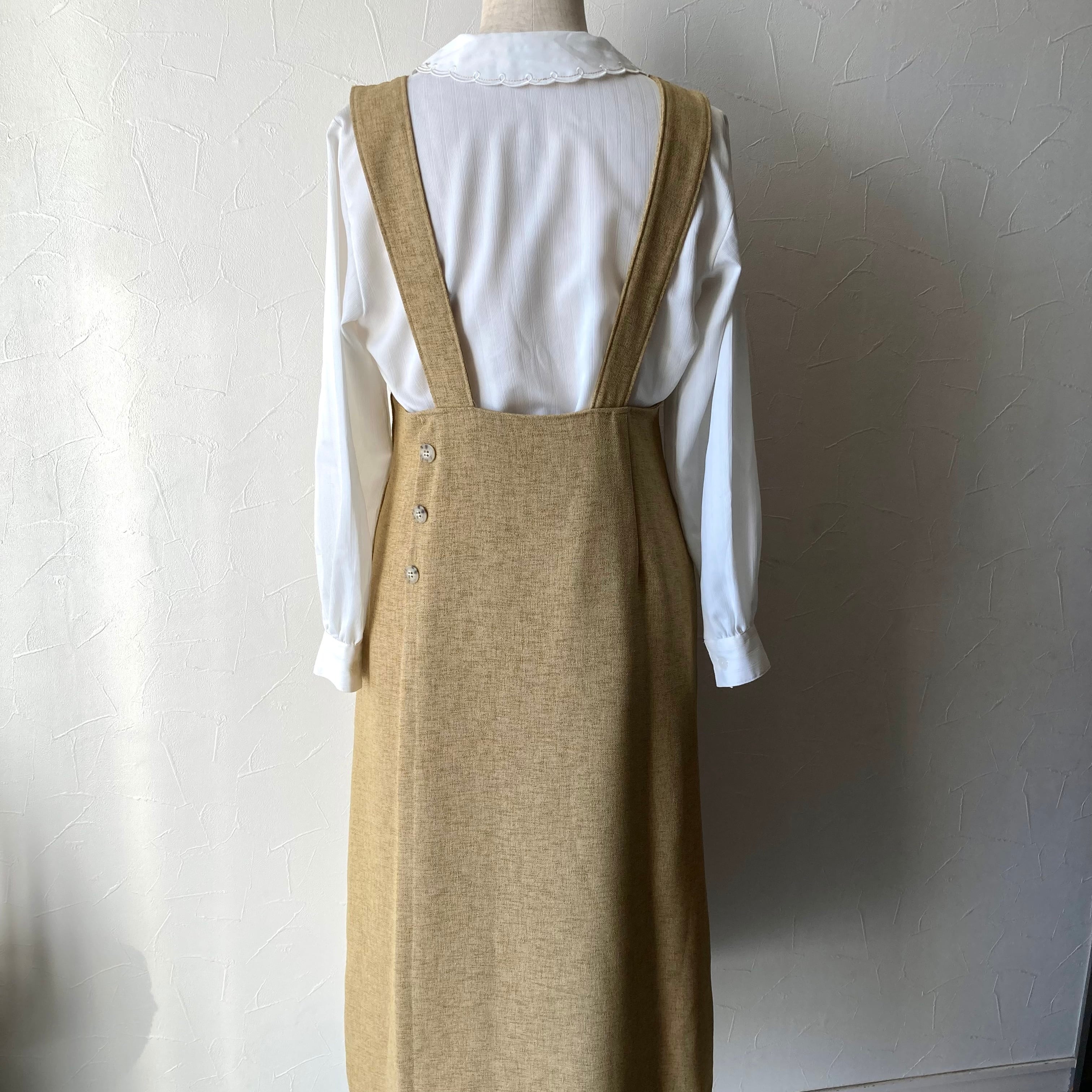 used レトロ ベージュ ジャンパースカート ヴィンテージ vintage