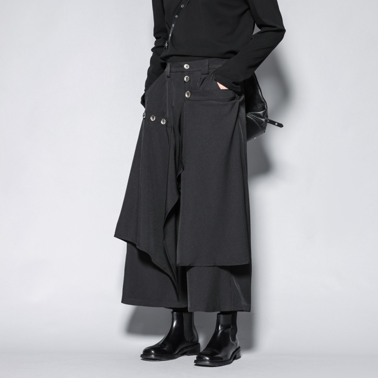 RFDRFD レイヤードデザイン ワイドレッグ スラックス