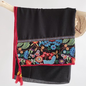 民族風スカーフ　刺繍レトロ　A00009