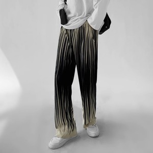 プリーツモードプリントストレートパンツ　0643