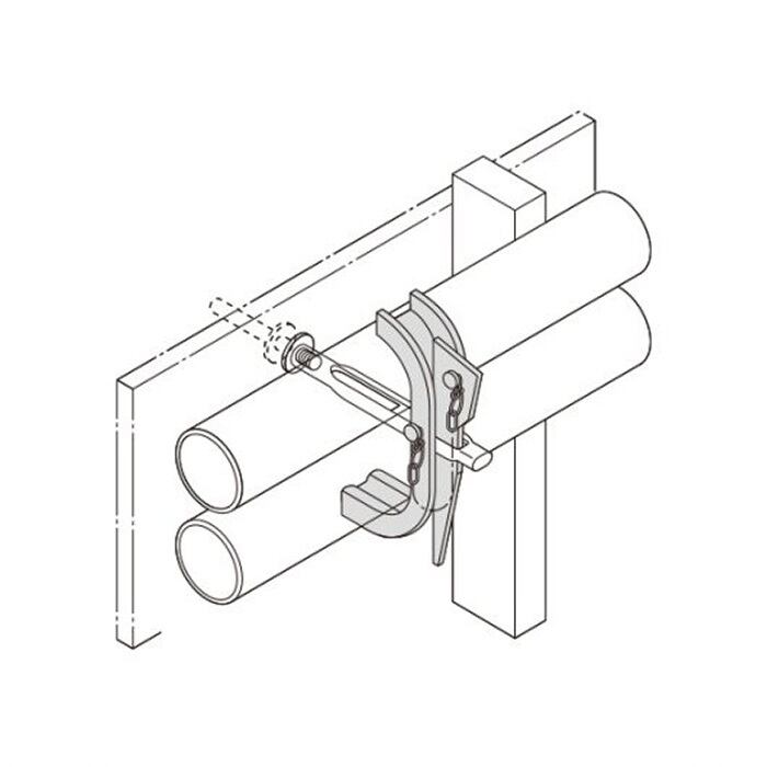 KS タイ当板 丸パイプ用 丸用W型 Φ48.6用 100個 国元商会 クニモト 0003040 kms