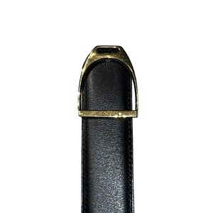 HERMES black color leather belt "ETRIER"