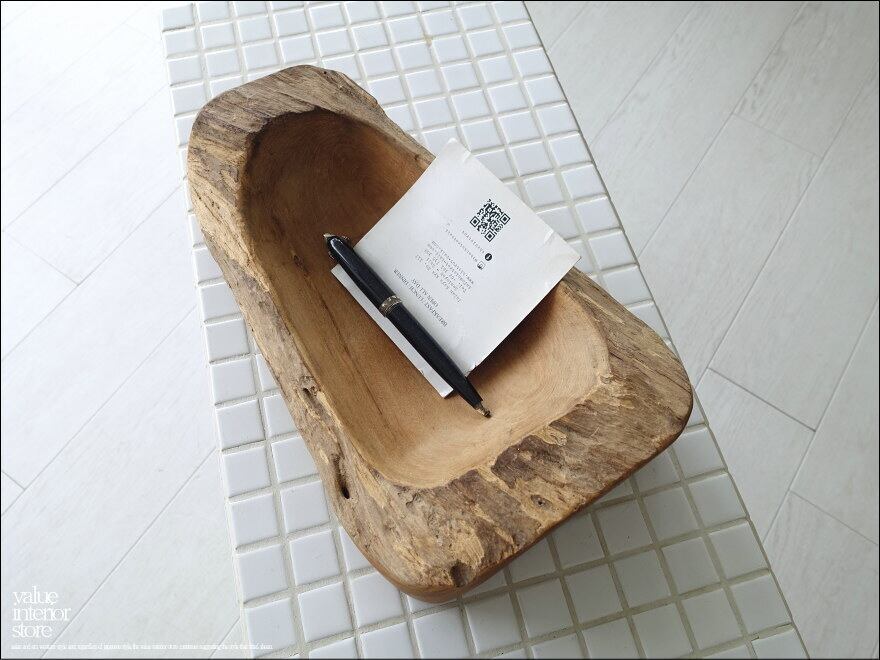 チーク総無垢 プリミティブトレイ 飾り鉢N30cm ボウル 小物入れ ナチュラル 天然木 鉢 入れ物 天然オイル仕上げ 世界三大銘木