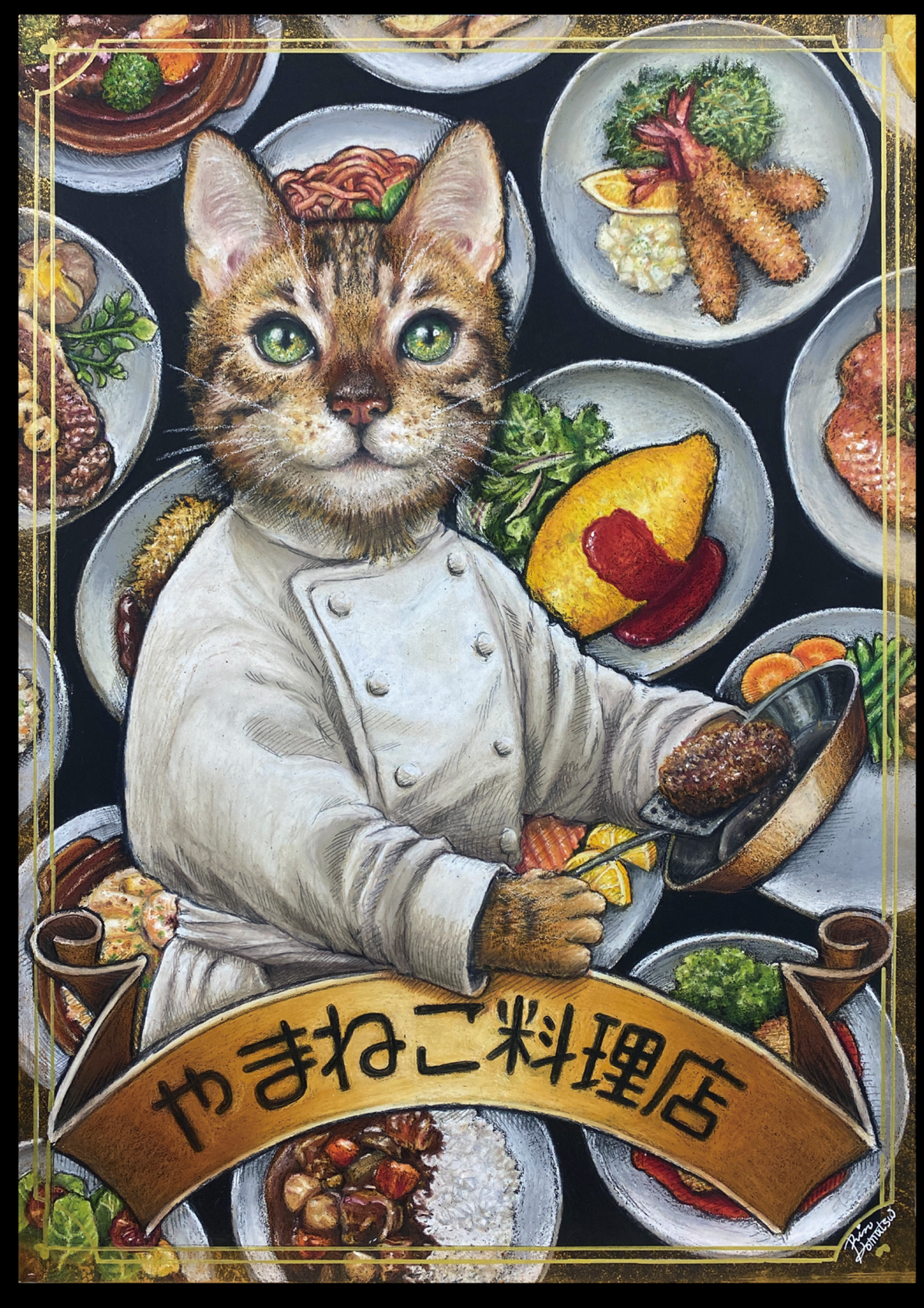 料理する猫のアクリル画 料理する猫のアクリル画 Amazon.co.jp: 白黒はちわれ猫 絵画 アクリル