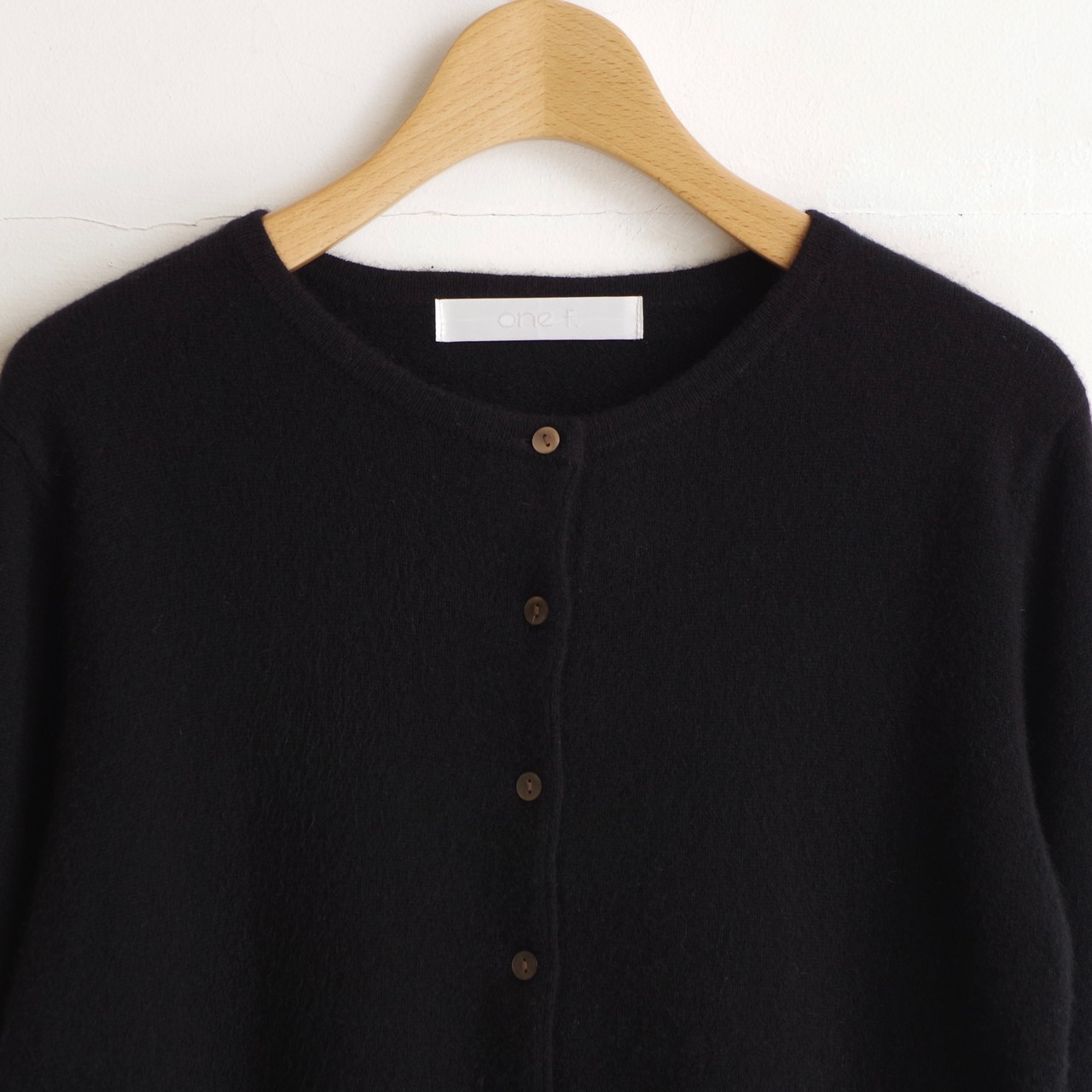 one f.  Cashmere Crew Neck Cardigan