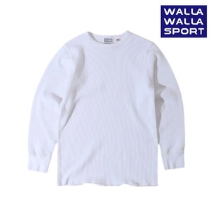 WALLA WALLA SPORT ワラワラスポーツ US MADE THERMAL CREW アメリカ製 サーマル クルーネック 長袖 コットン メンズ WHITE