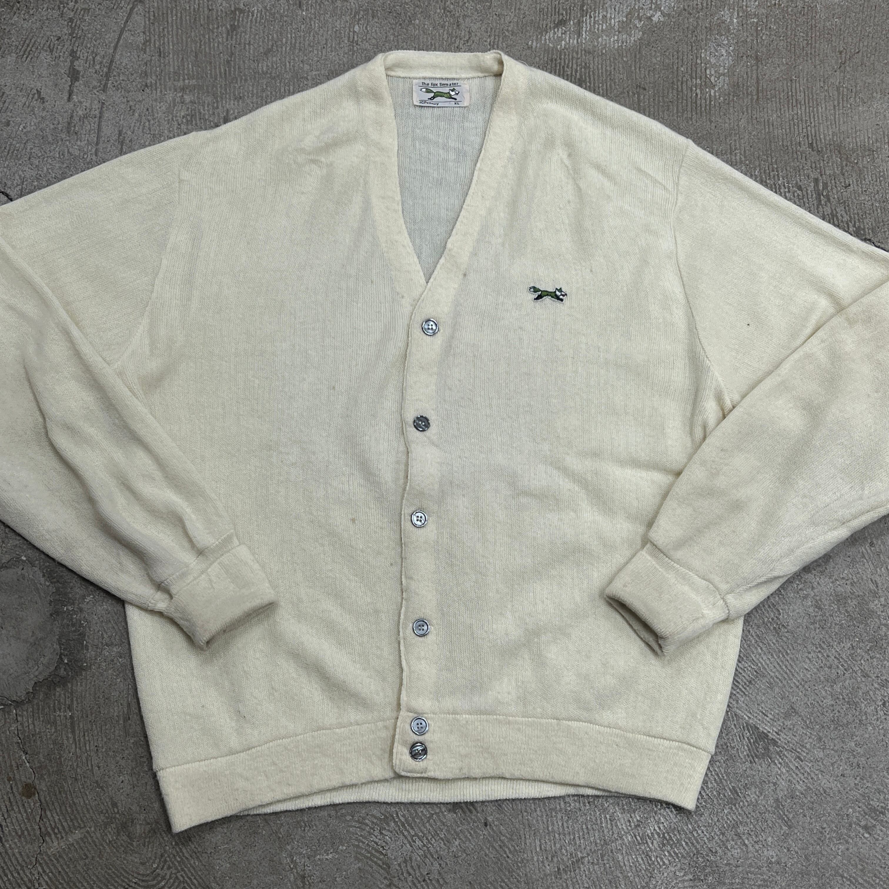 80S JC PENNEY FOX CARDIGAN | safarionline 