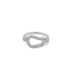18kgp zirconia horseshoe ring【SILVER】