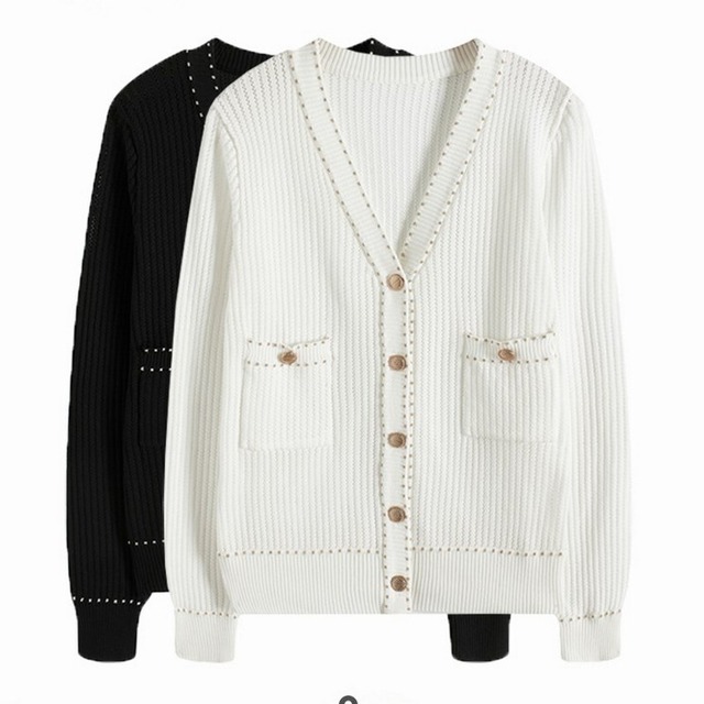 ニットストライプカーディガン