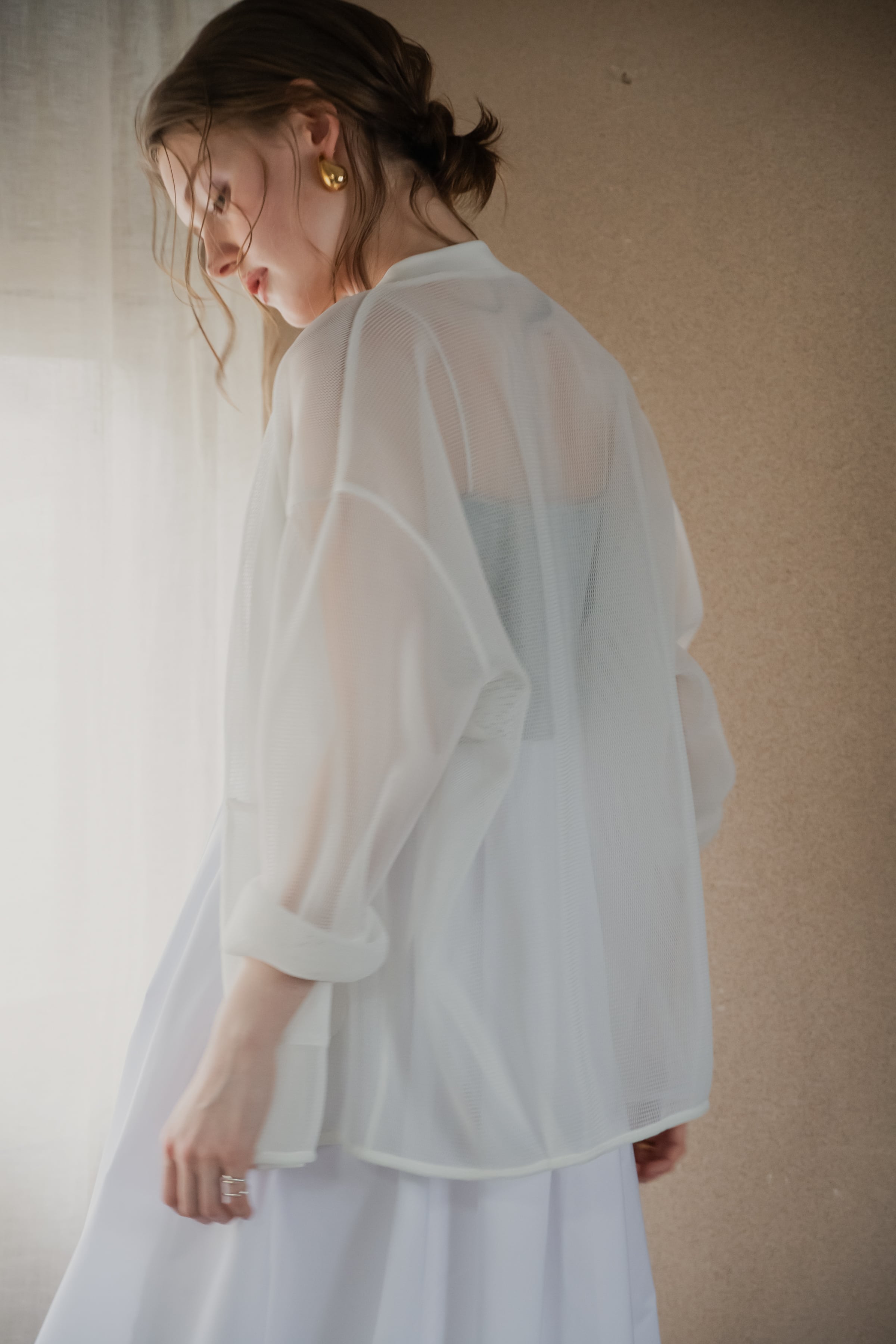 ポワ　美品　ダブルメッシュカーディガン　ホワイト pois ダブルメッシュカーディガン White - メルカリ