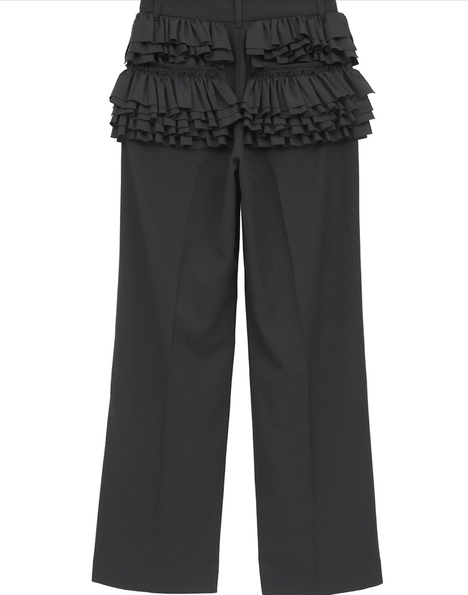 クラネ　FRILLED SLACKS CLANE FRILLED SLACKS BLACK | FLICKA ASHIYA