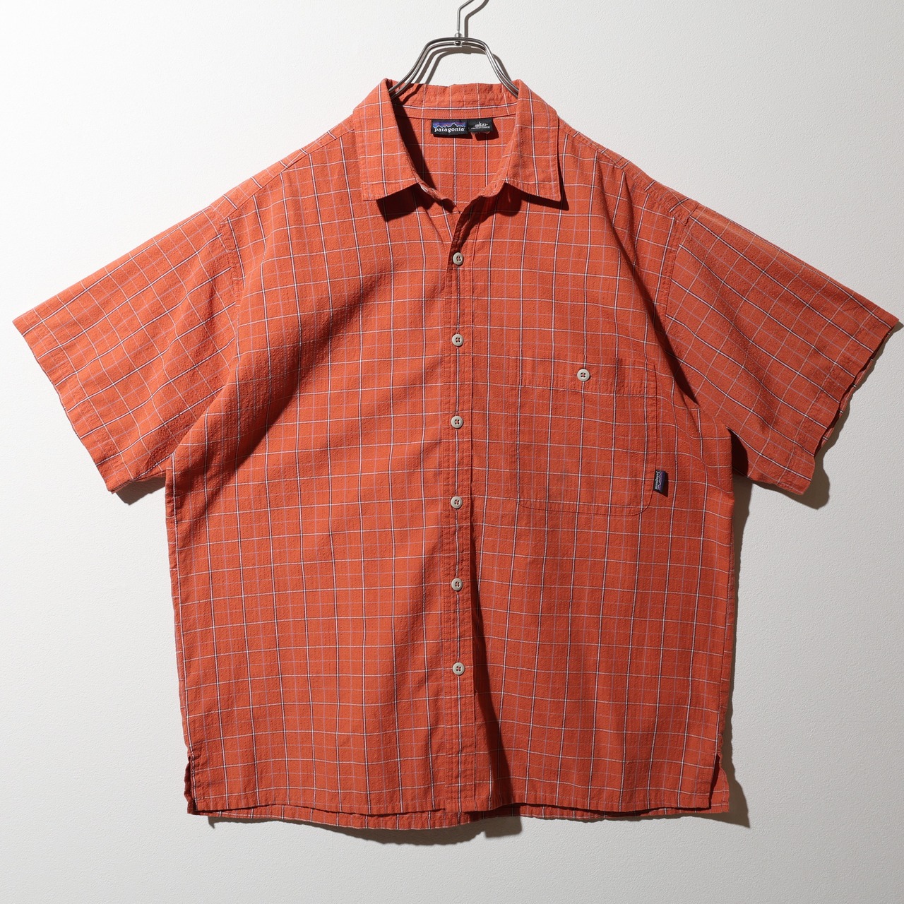 美品 L 03年 オレンジ Puckerware Shirt Patagonia パッカーウェアシャツ パタゴニア  シアサッカー