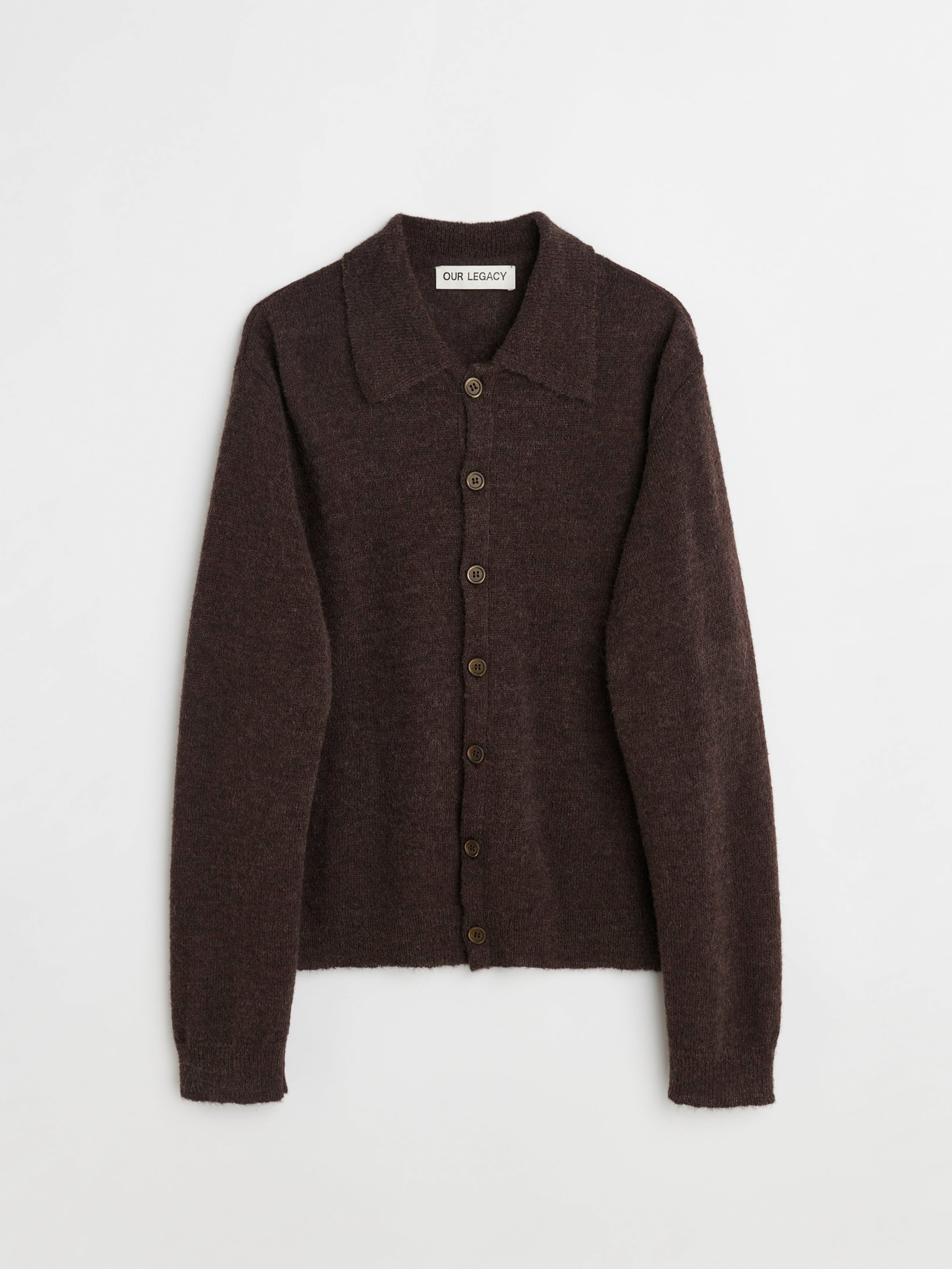 OUR LEGACY EVENING POLO Smokey Brown Fuzzy Alpaca M4243ES | BEST  