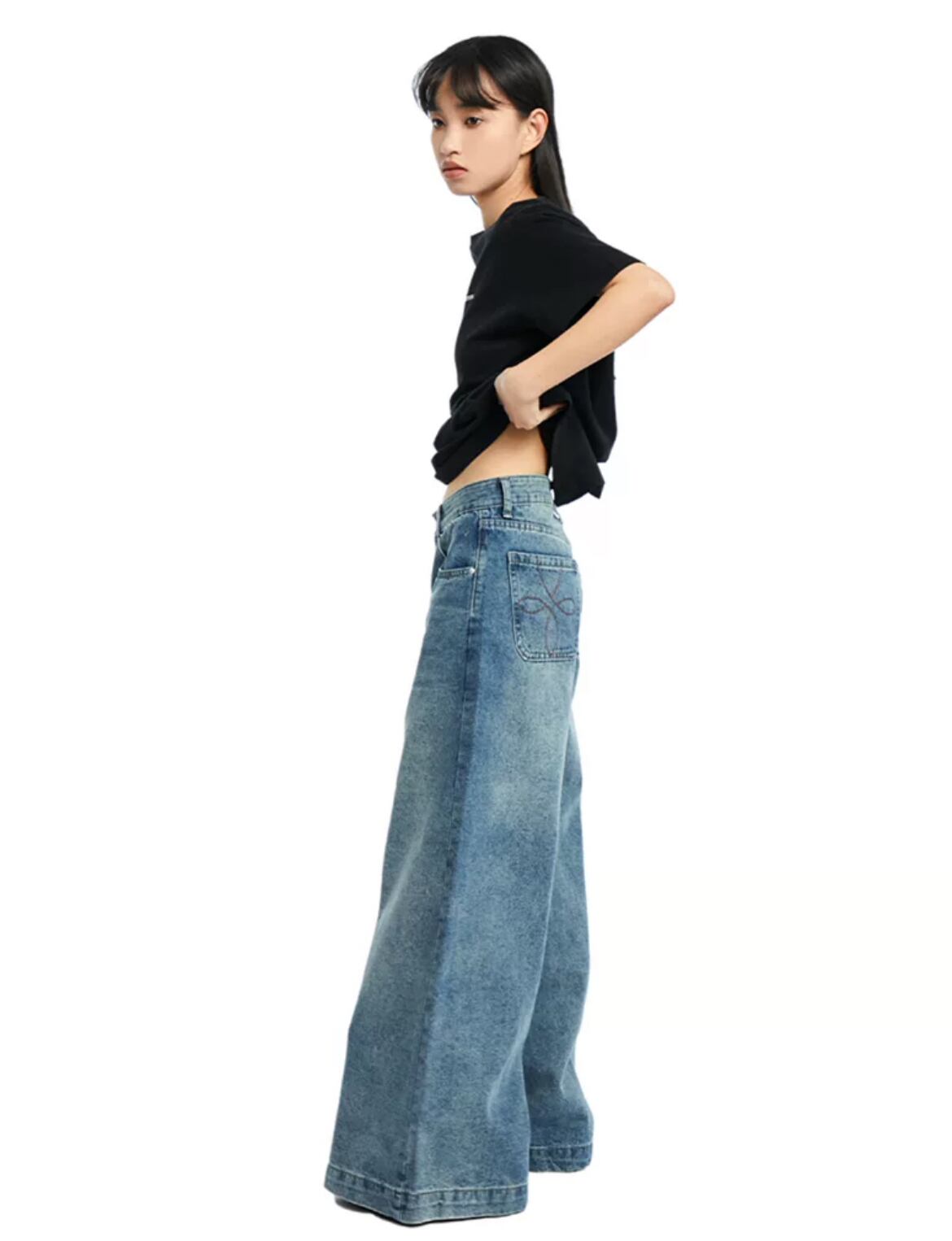 Sample Project ワイドレッグデニムパンツ サイズL Sample Project ワイドレッグデニムパンツ サイズL