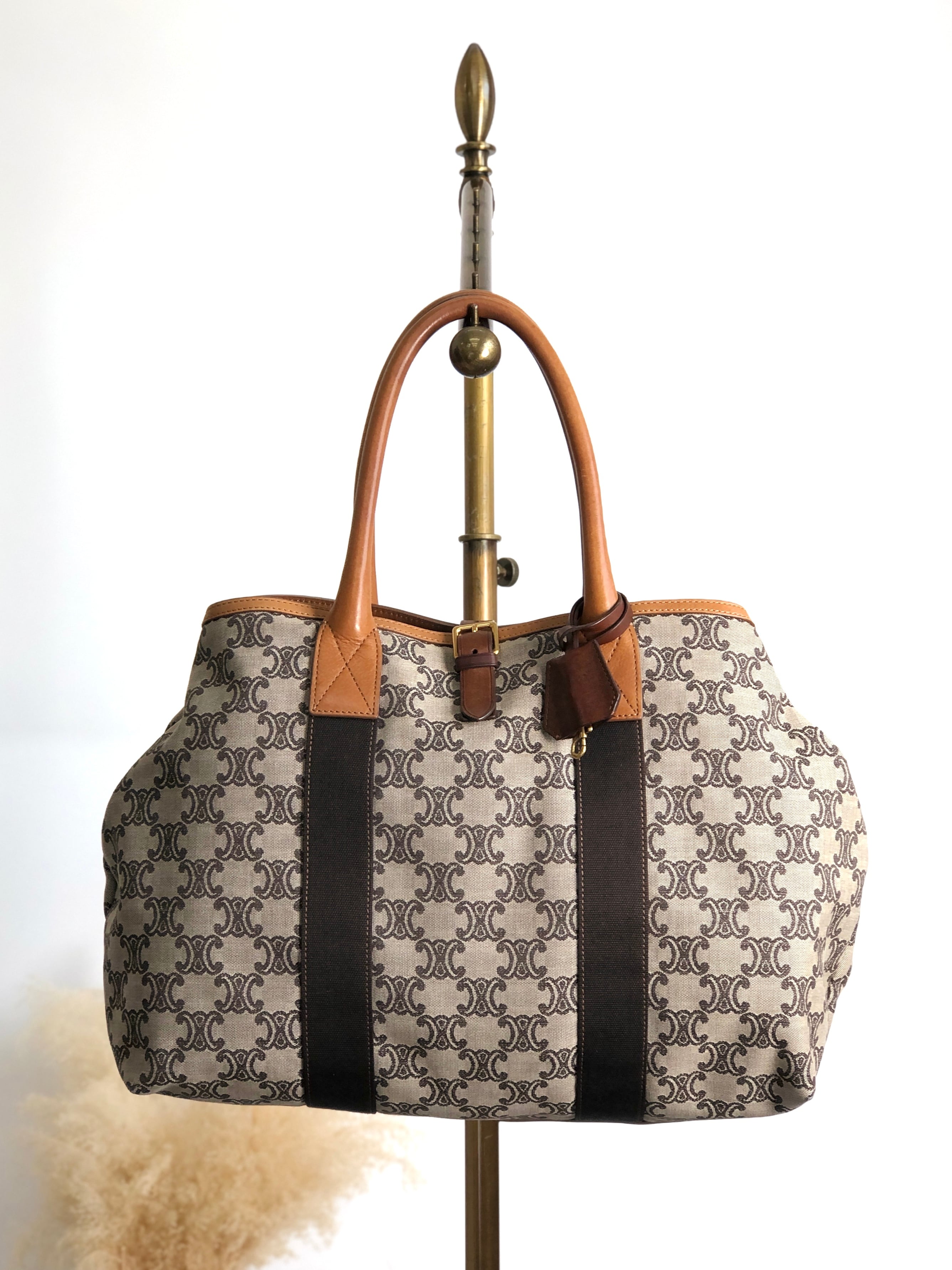 CELINE セリーヌ マカダム トートバッグ ベージュ キャンバス vintage