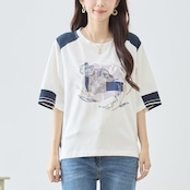 TRUBE グラフィック配色パッチデザイントップス 【M~L】ホワイト