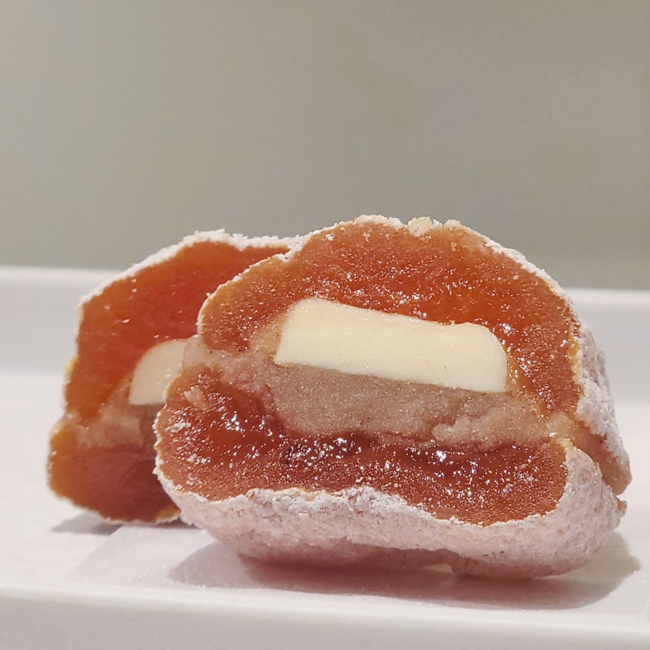 【季節の和菓子】市田柿とシナモンバター と ほうじ茶