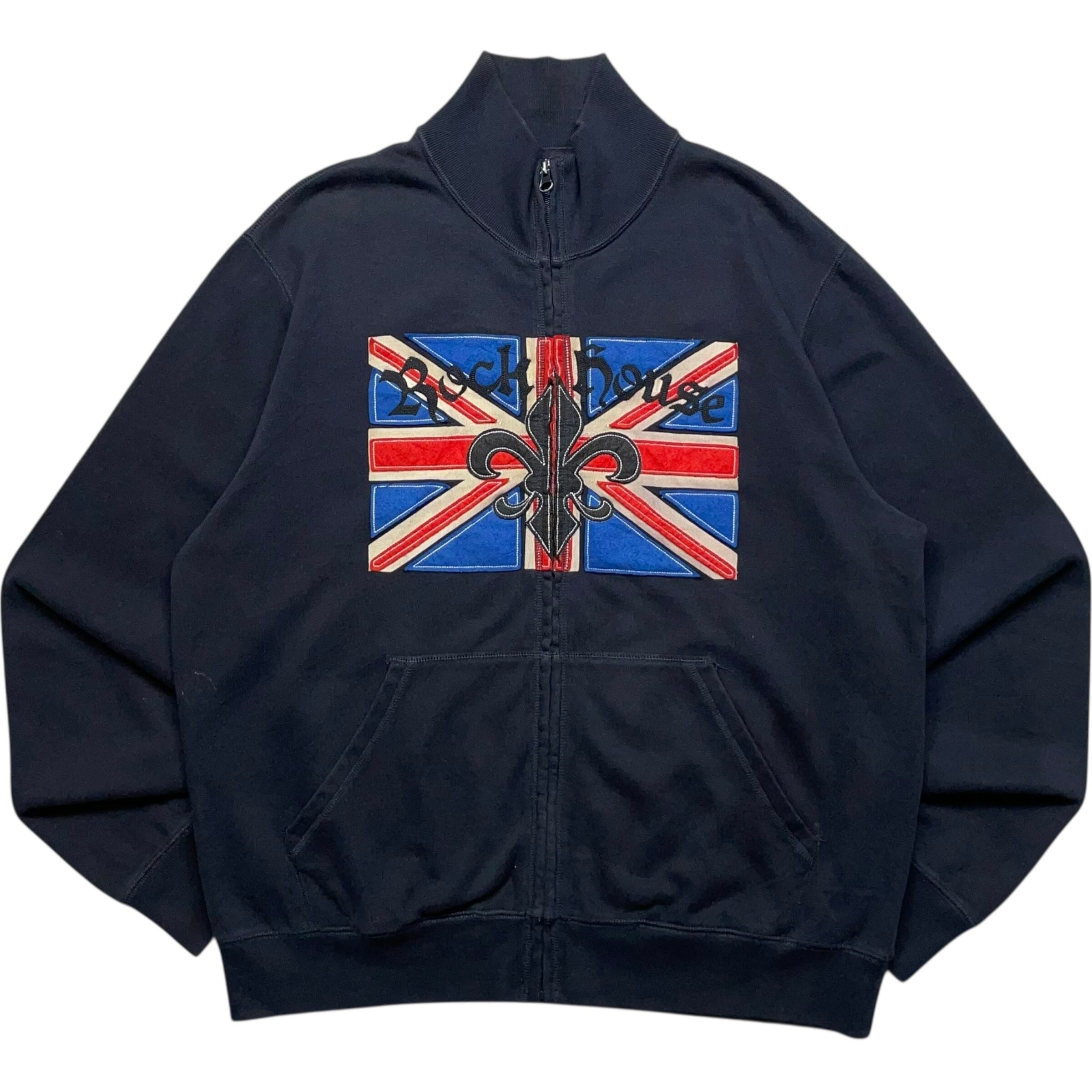 《L》 Lucky Brand ジップパーカー スウェット 刺繍デザイン ブラック no.9441