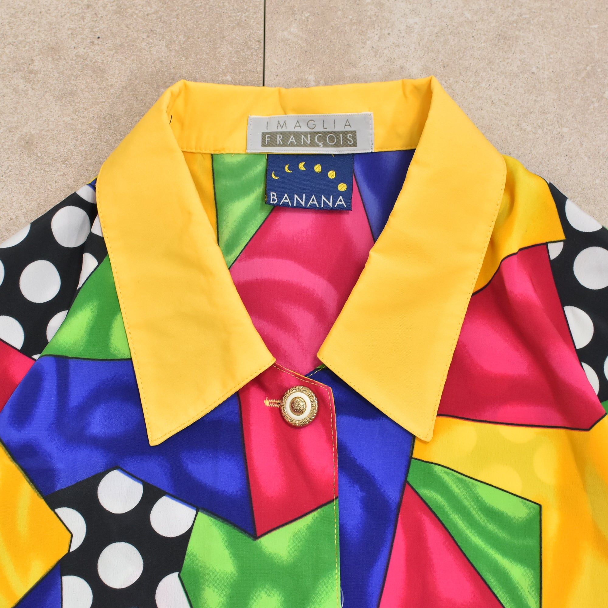 90s～ IMAGLIA FRANCOIS crazy pattern poly shirt | 古着屋 grin days