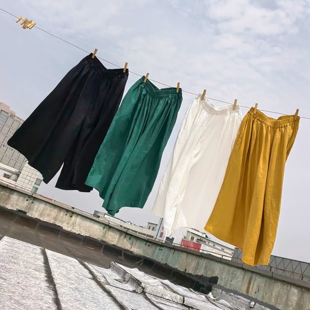 ウエストゴム ワイドレッグ パンツ 3color  00231