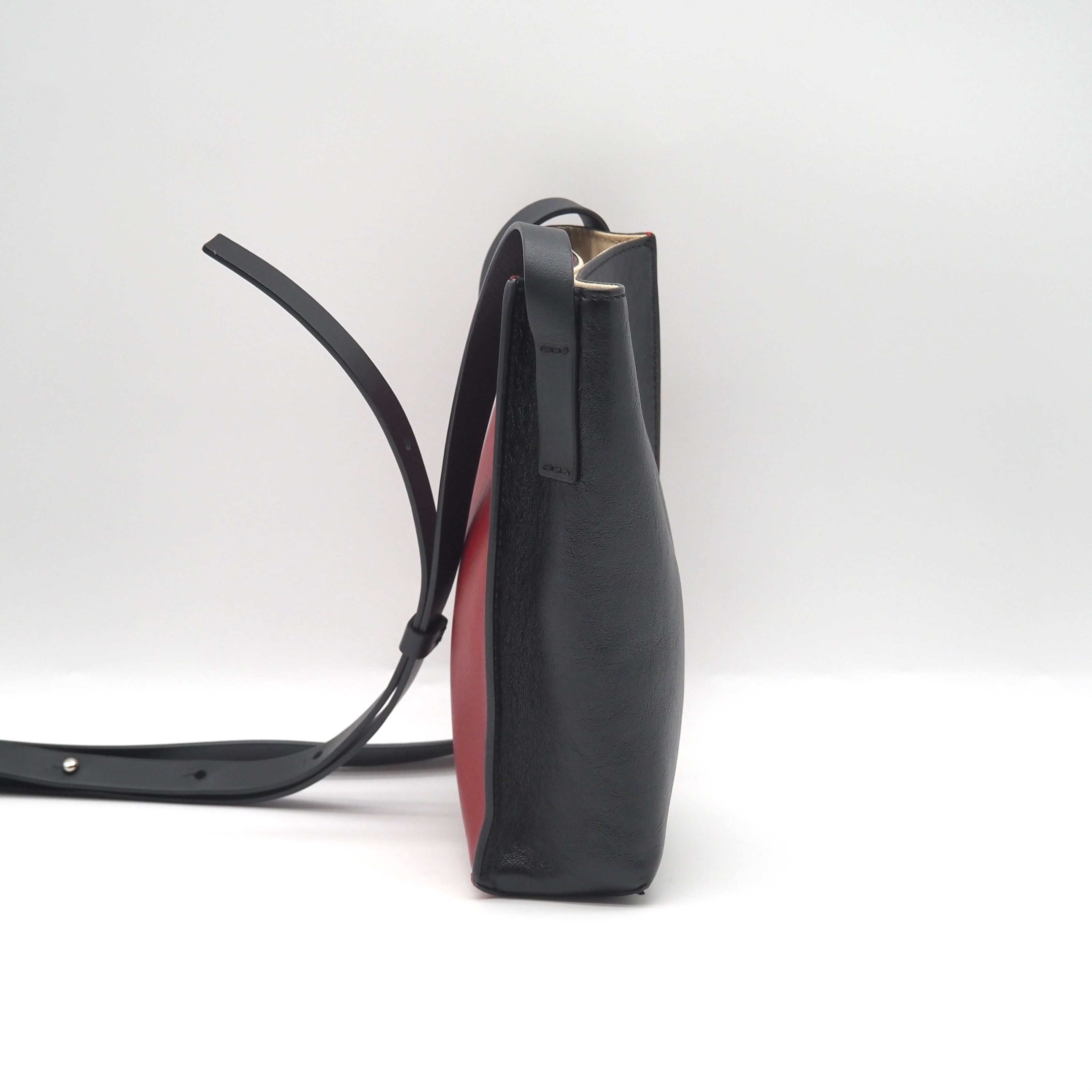 MARNI バイカラー レザー ショルダーバッグ ブラック レッド マルニ
