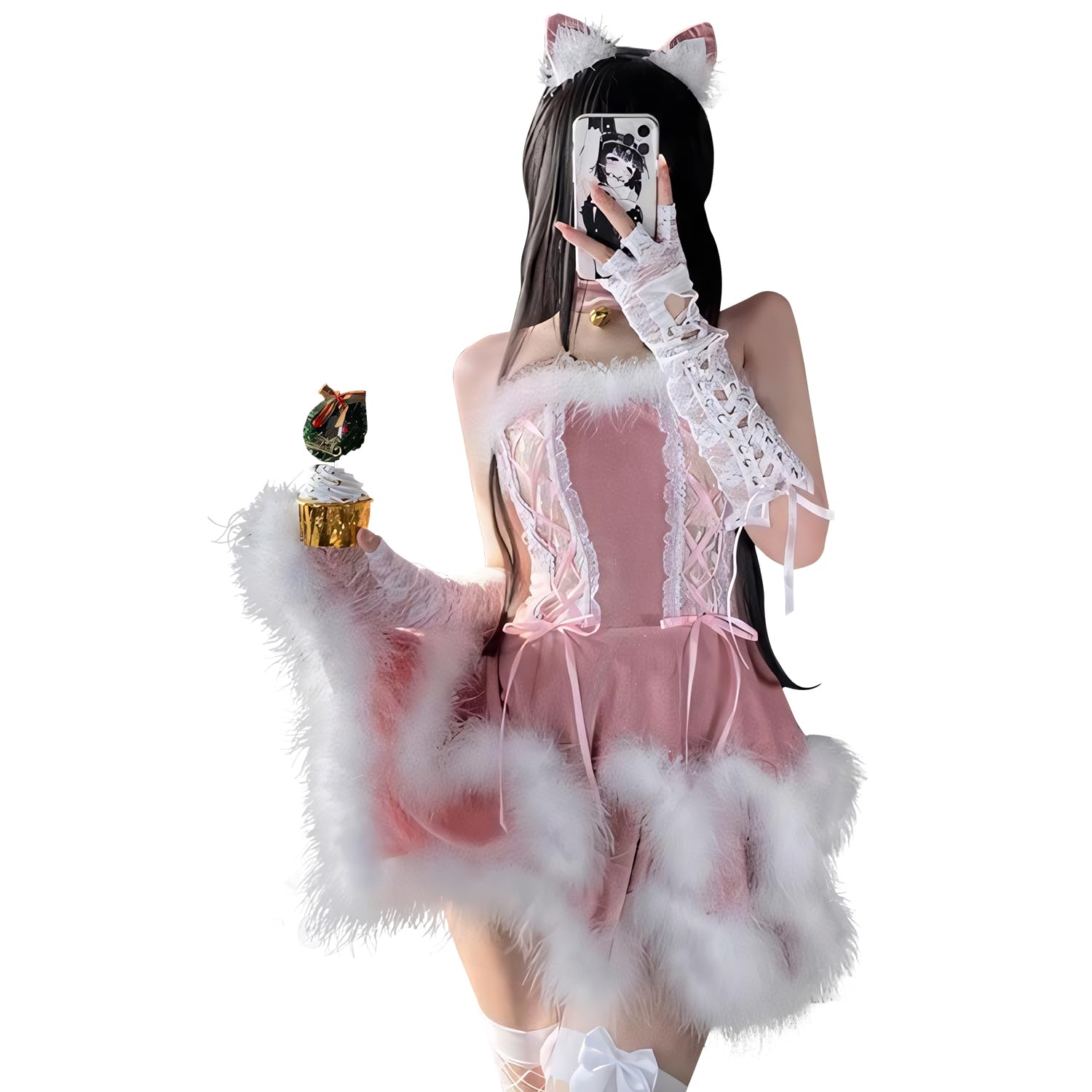 【数量限り】サンタ コスプレ レディース 可愛い 雪だる バニーガール サンタコス 衣装 カチューシャ付き ふわふわ クリスマス サンタクロース 仮装 コスチューム 大きいサイズ チャイナ ワンピース おもしろ 新年会