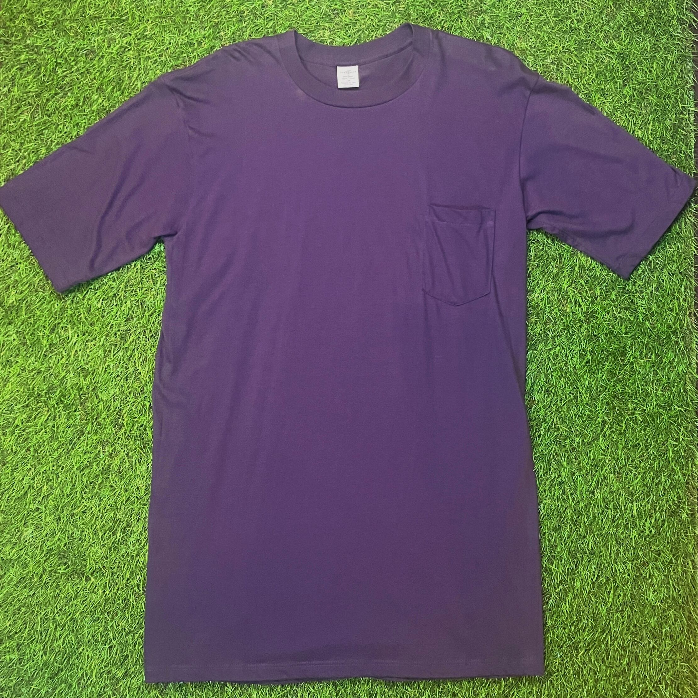 90s TOWN CRAFT Purple Long T-shirt / Made In USA 古着 紫 ムラサキ ワンピース Tシャツ ロングT  JC Penney 無地 単色