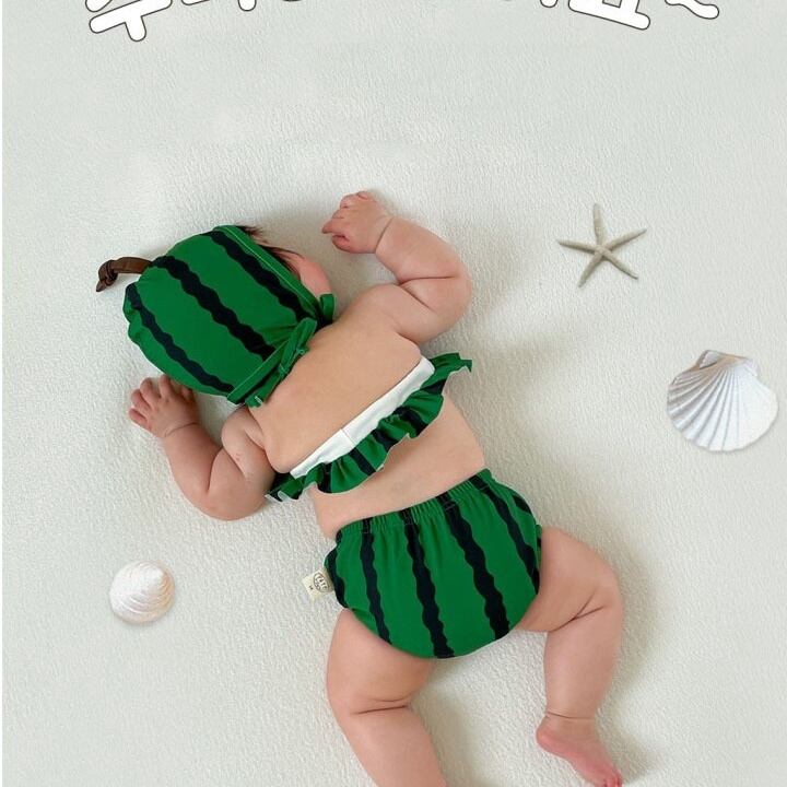 BABY】夏新作 可愛いスイカ柄ビキニ水着 | Dreambaby