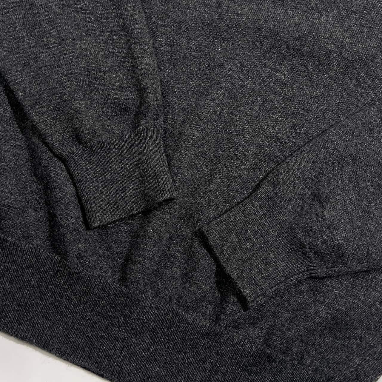 カシミヤ100% ALPHA アルファ ニット セーター M/ダークグレー メンズ