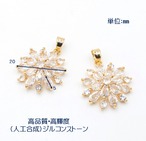 Snow Crystal Necklace　ジルコニアが美しい　雪の華ロングネックレス　サージカルステンレス