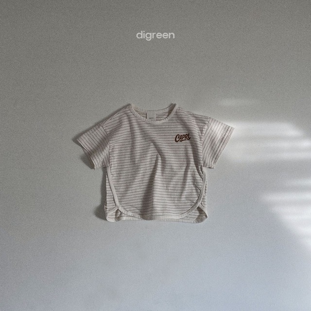 【即納】digreen capri T-shirt 23su (韓国子供服 シンプルボーダーロゴTシャツ)