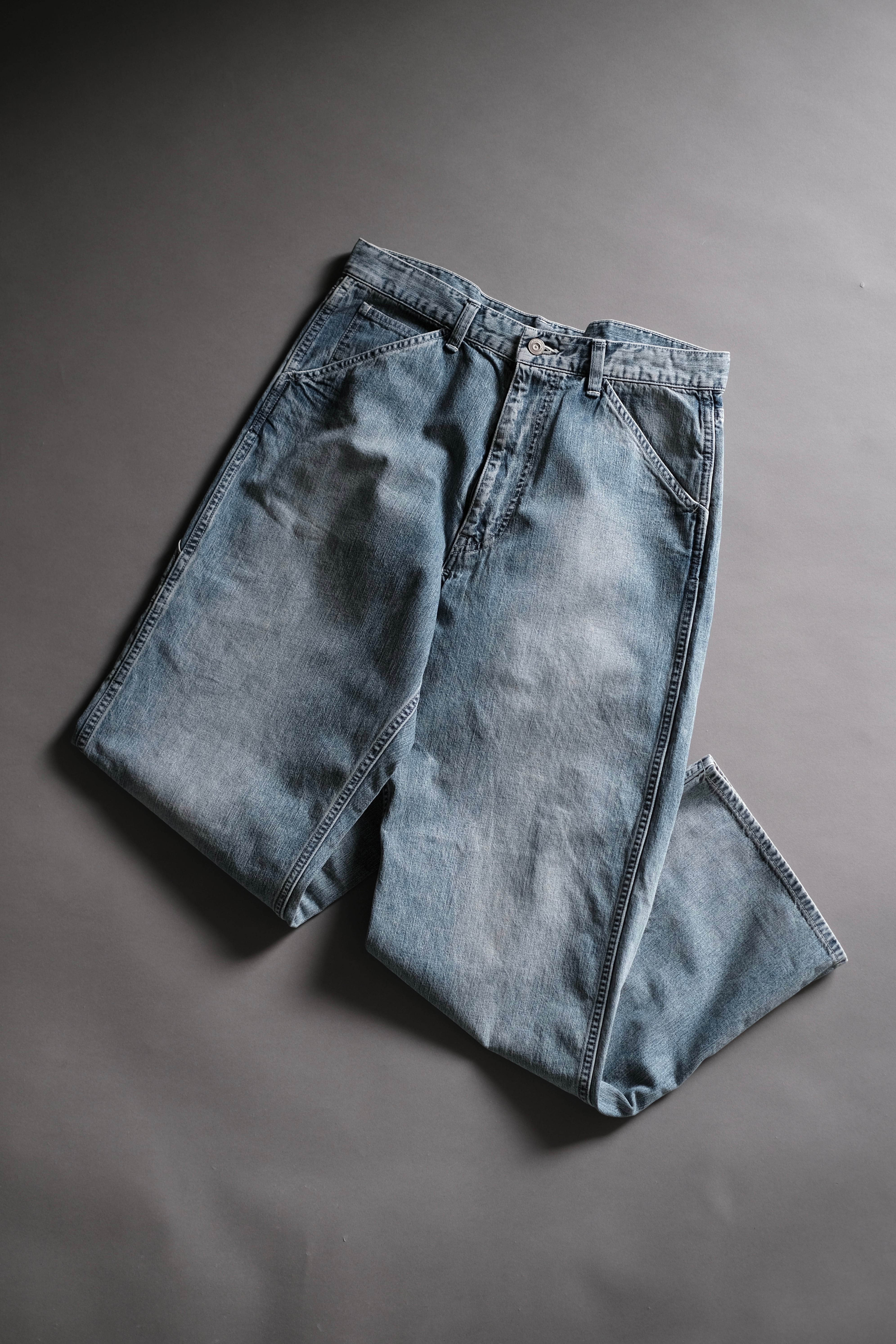 ULTERIOR / FADED LIGHT DENIM PAINTER PANTS | LIVING