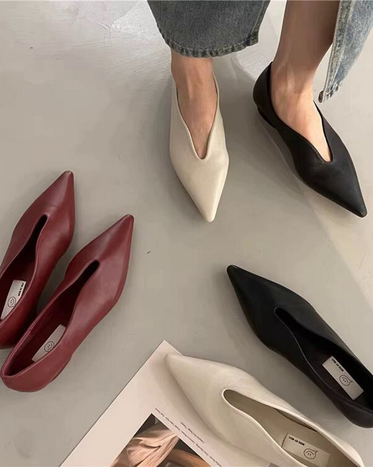 ポインテッドトゥフラットシューズ 3color A0386 - 8