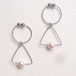 ヴァイオリン、ヴィオラ弦のトライアングルイヤリング  V-026   Violin viola strings triangle earrings with pearls  