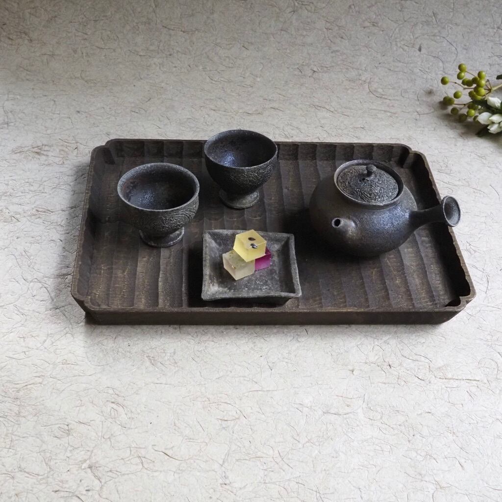 土本訓寛・久美子／焼締 陰刻 高坏 | ならまちミレー