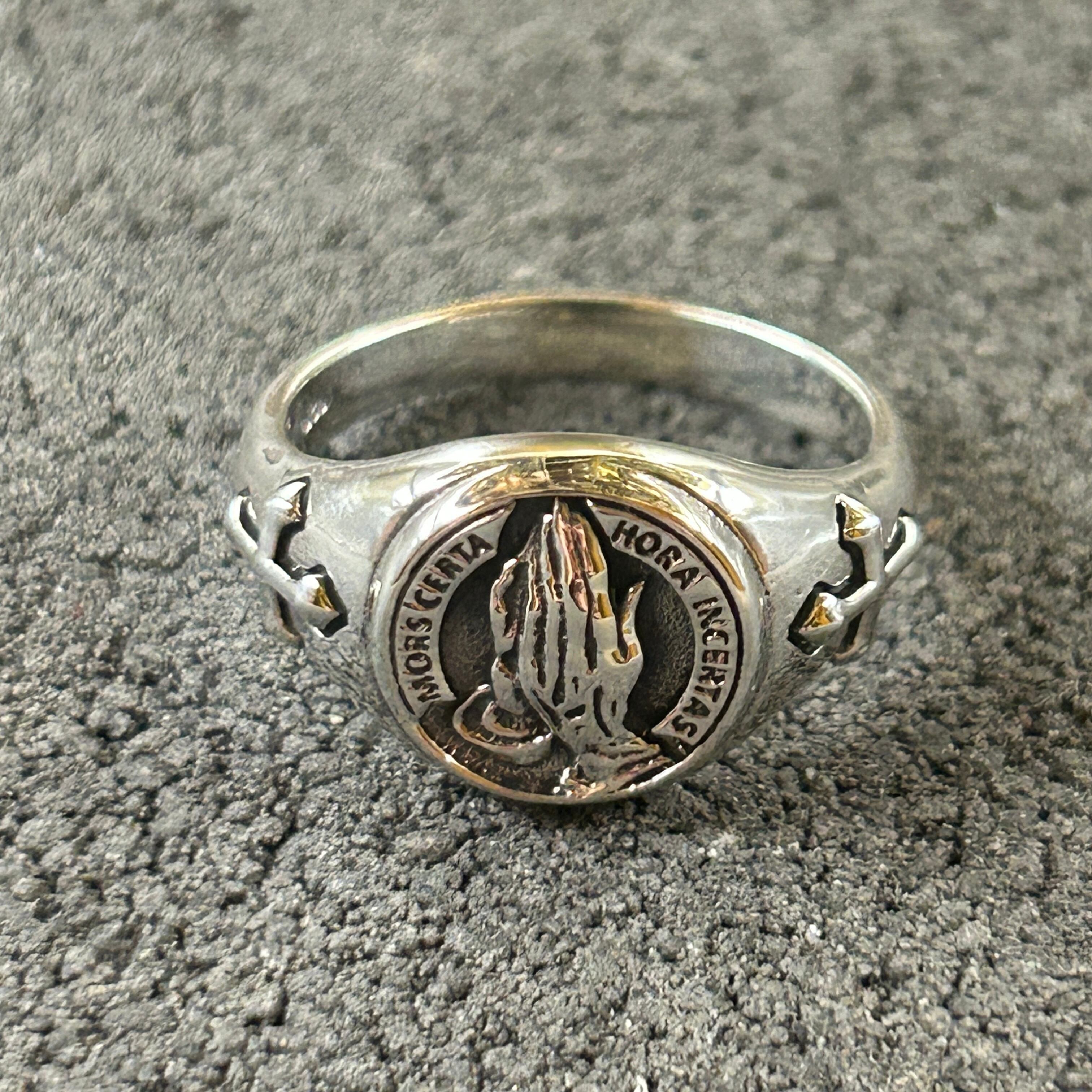 シルバー925 Silver キリストシグネットリング/軽研磨仕上げ/16号