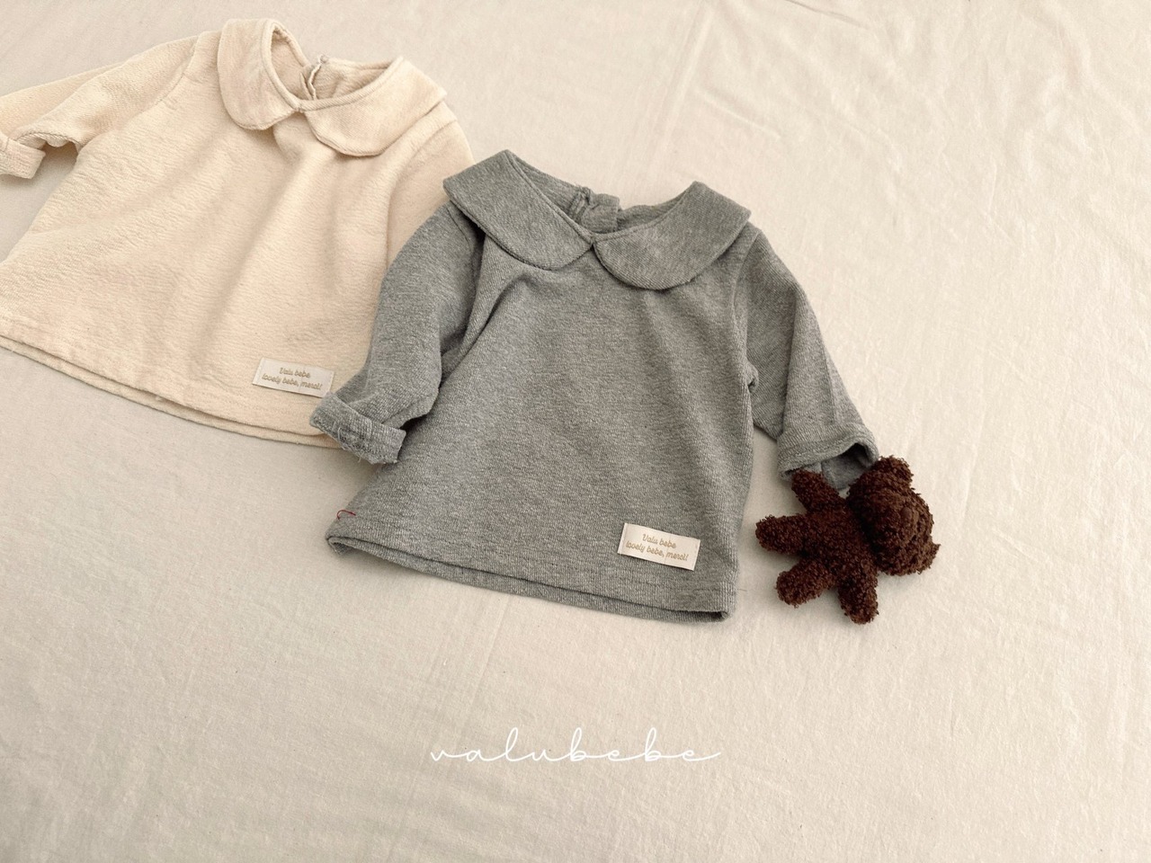【valu bebe】丸襟カットソー グレー 70〜110cm - 4
