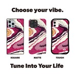 受注生産 iPhoneケース マゼンタと生成りの墨流しマーブル｜紙マーブリング MARB020C