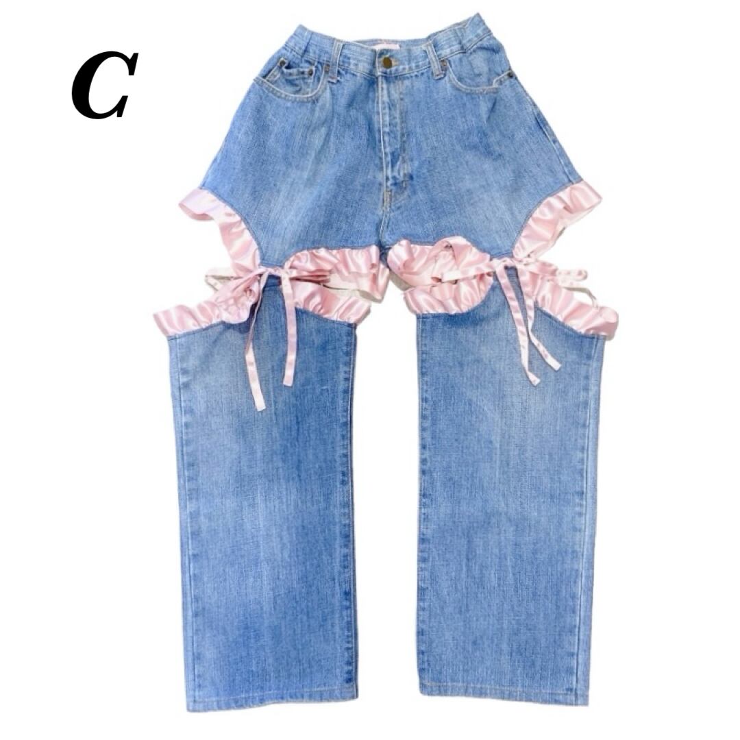 【限定】カットアウトリメイクデニムパンツ | lilLilly official webstore 【限定】カットアウトリメイクデニムパンツ | lilLilly official webstore
