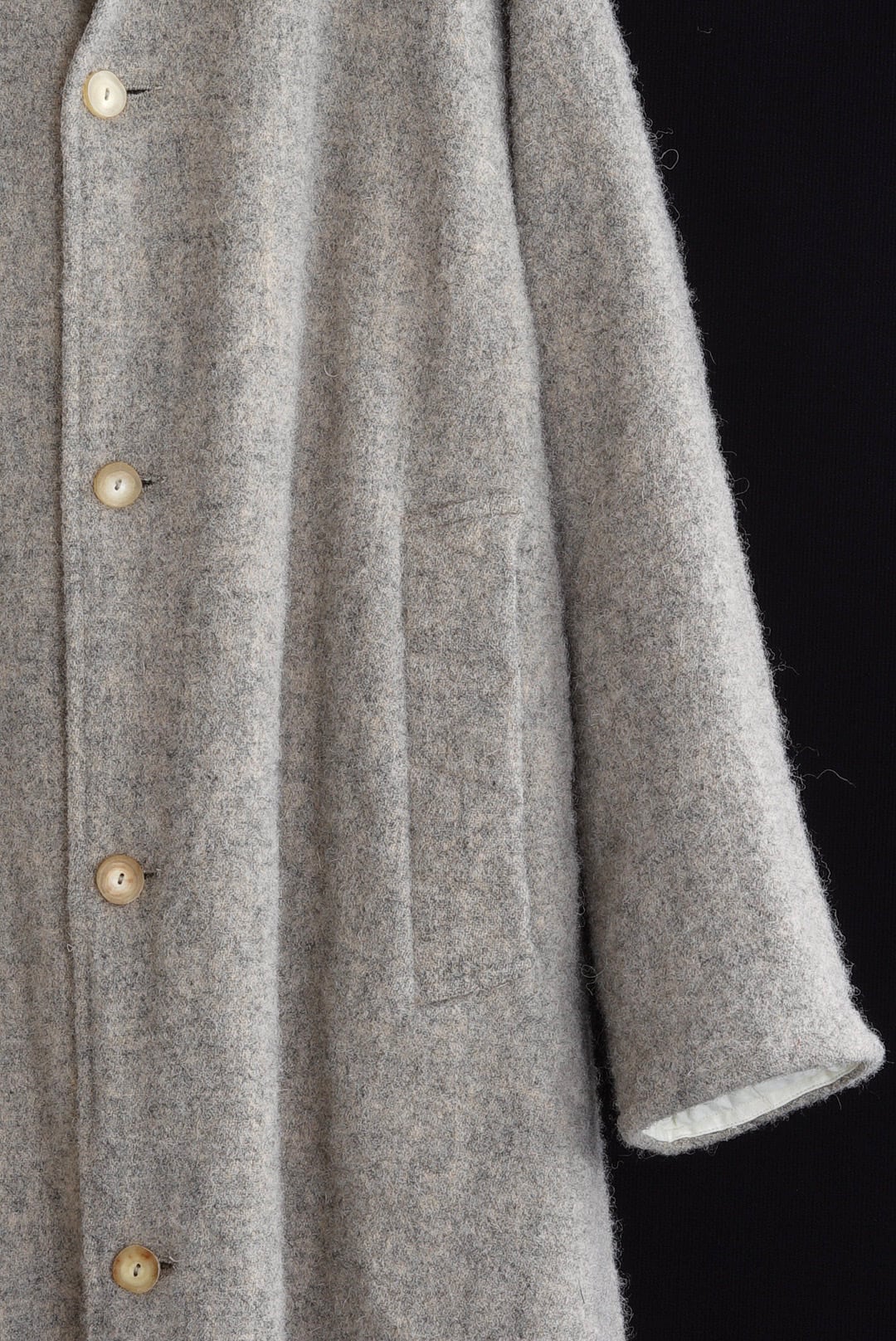 CHEZ VIDALENC - COAT BOBI HARRIS TWEED FELT (MOON) | Brownie