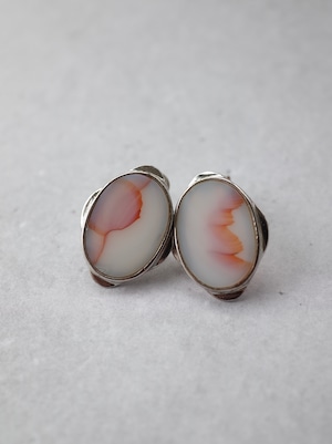 Red Line Agate - Graphical Stud Earring -