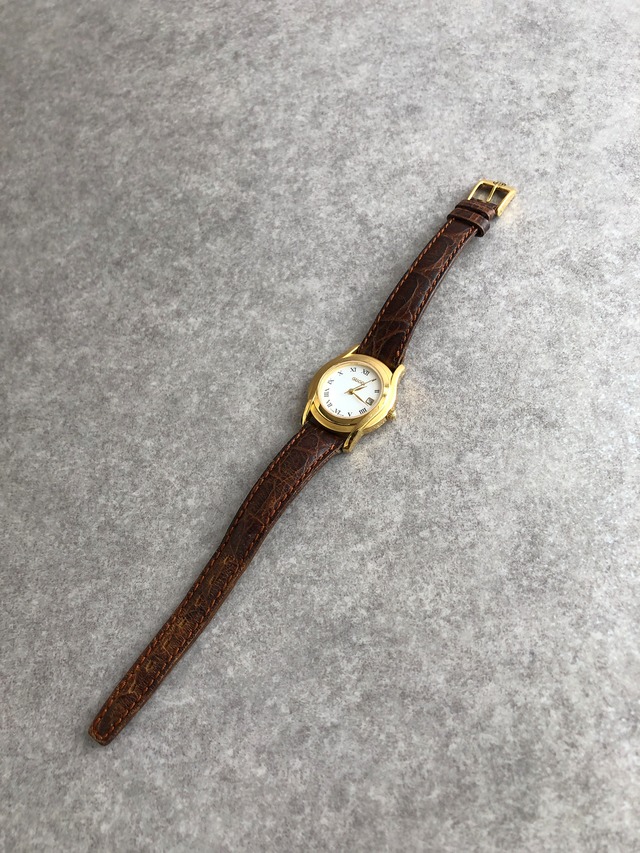 GUCCI グッチ 腕時計 ゴールド×ブラウン ローマ文字 ステンレススチール 5400L vintage ヴィンテージ オールド iuxwp8
