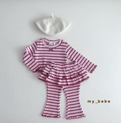 韓国子供服 / Mybebe / 2段リボンカンカンパンツ *XS~XL*