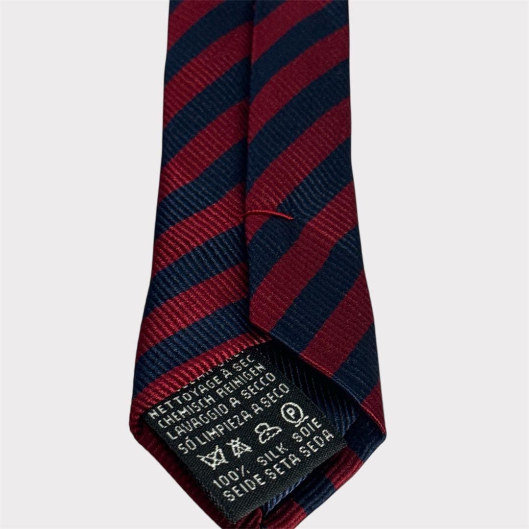 Pierre Cardin ネクタイ ネイビー/レッド ストライプ | KAGO Aluk