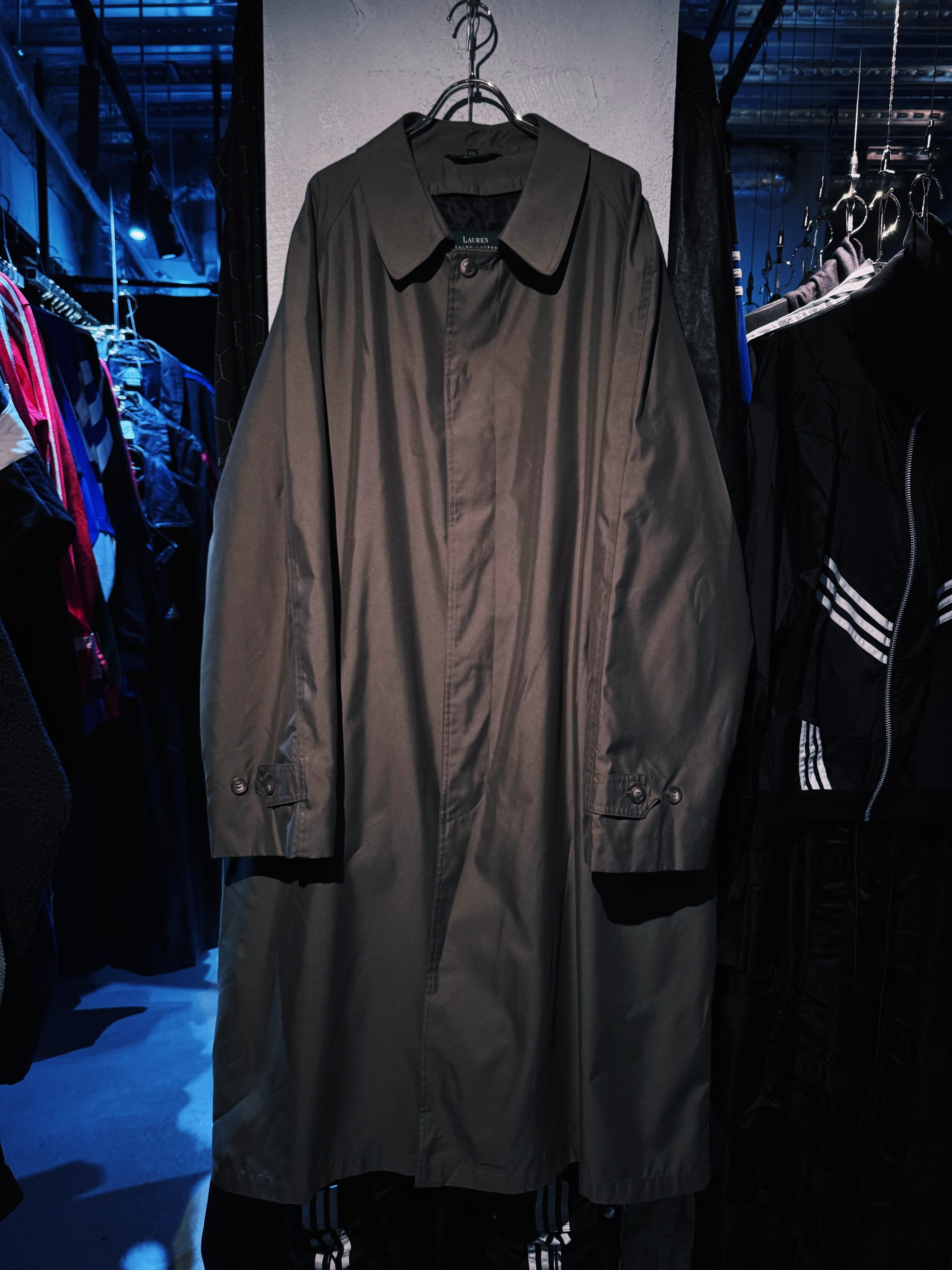 【D4C】90's vintage "Lauren Ralph Lauren" beige color soutien collar coat