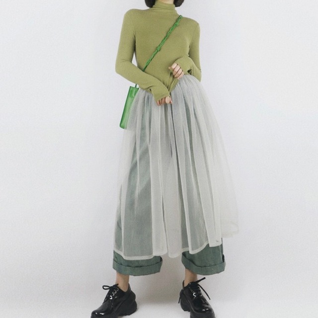 Soft Layer Mesh Bale Skirt <3colors>