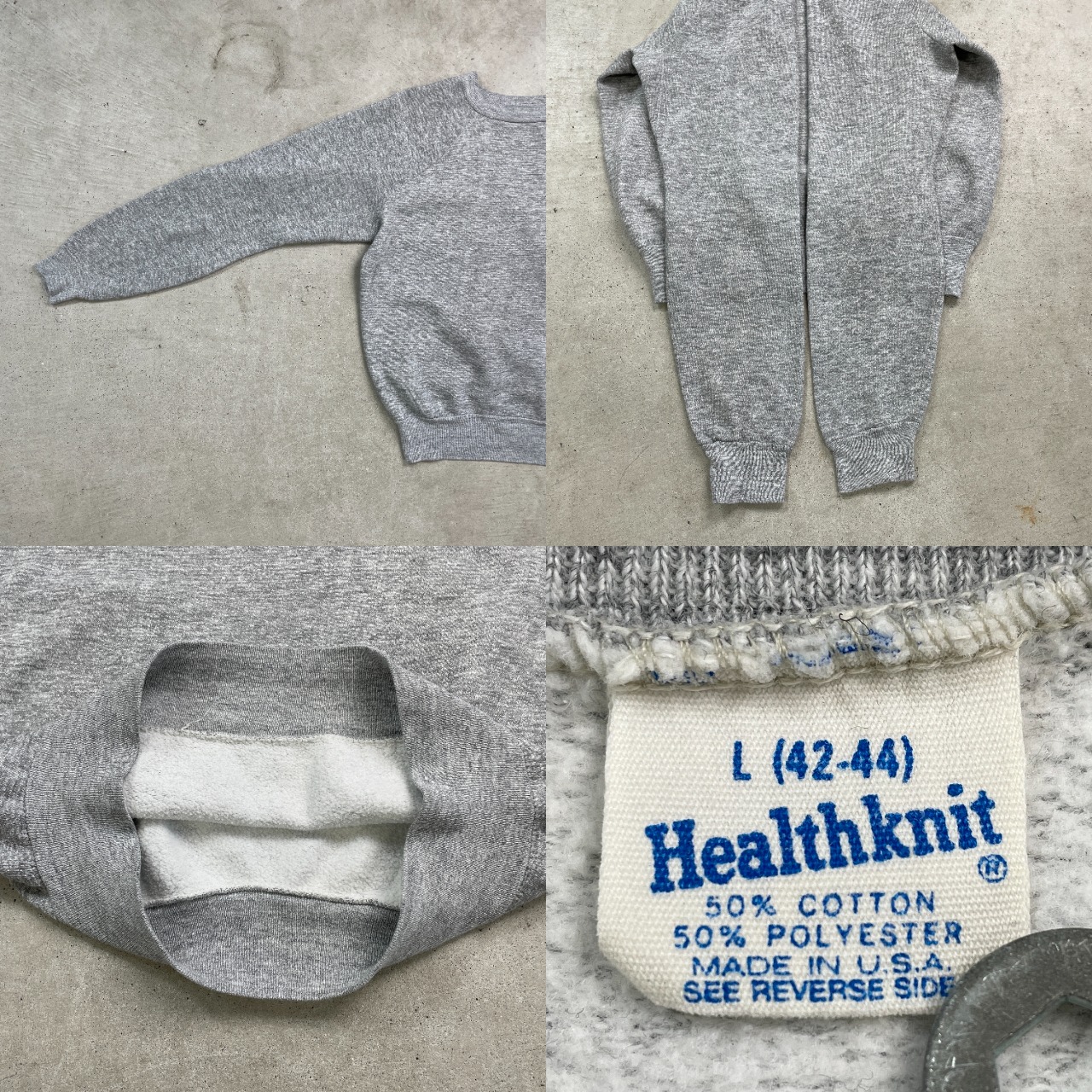 70年代 USA製 Healthknit ヘルスニット ブランクスウェットシャツ 