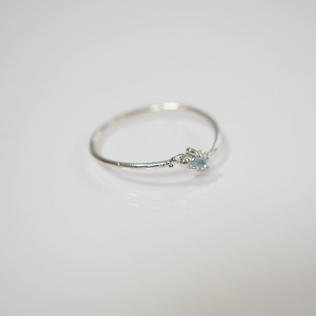 海の雫リング (silver×Aquamarine ) 〜ストーンカスタマイズ〜